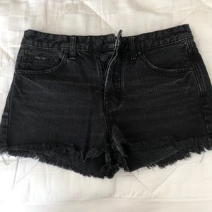 Free People Black Denim Shorts
